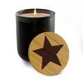 Engraved Star Soy Candle — 14oz Scented Candle with Bamboo Lid