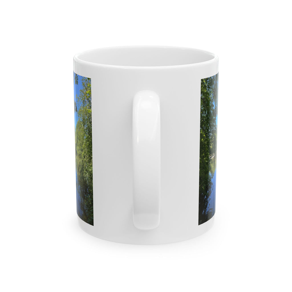 Scenic Riverbank Photo Ceramic Mug – Nature Landscape Coffee Cup (11oz, 15oz)