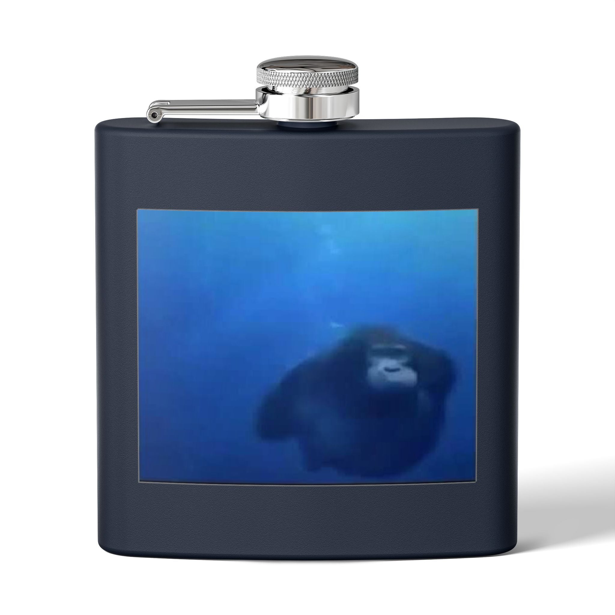 Flask — Blue Sea Otter Photo 6oz Stainless Steel Hip Flask