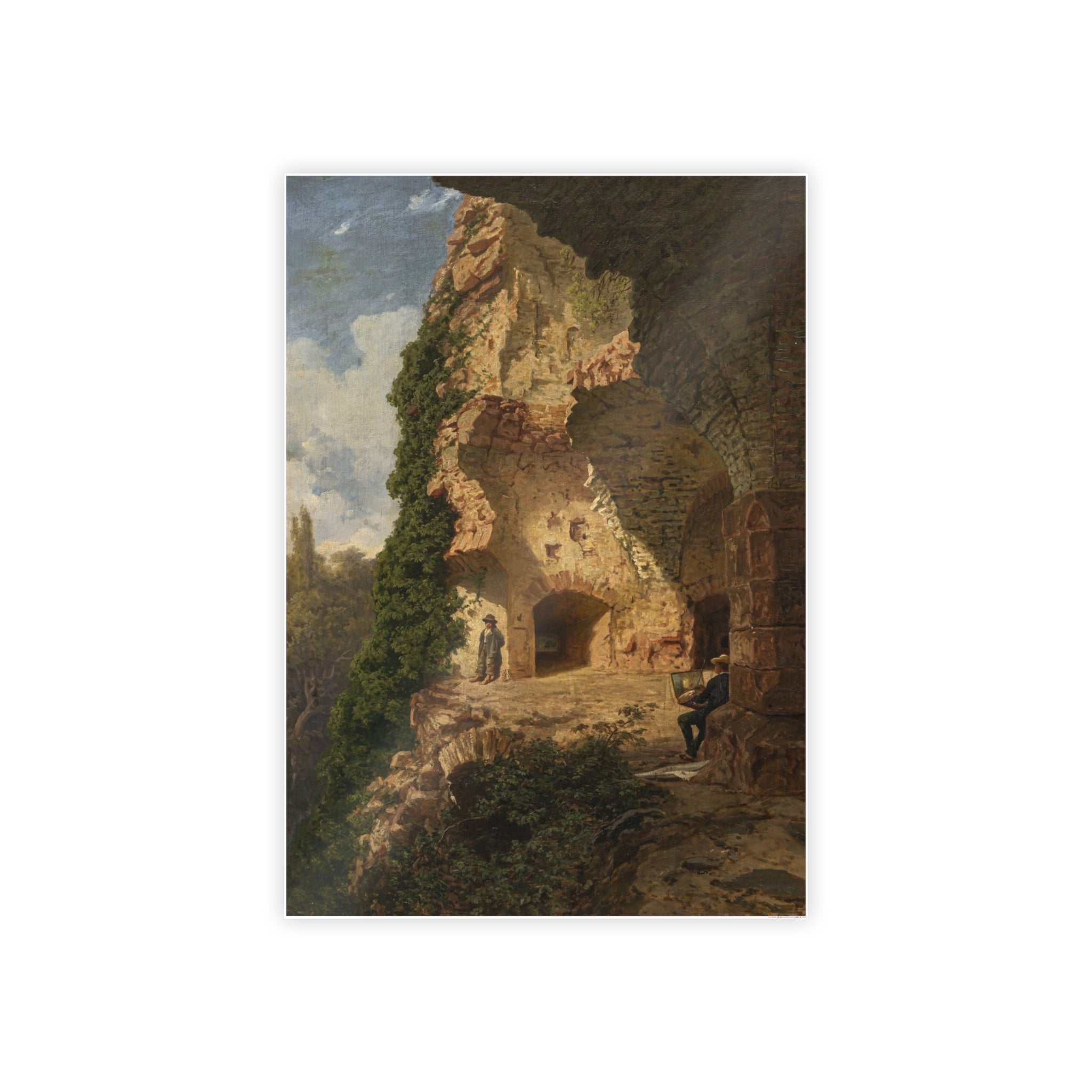 Painter in Landscape of Ruins (1878), by Eduard Tenner (Gloss)