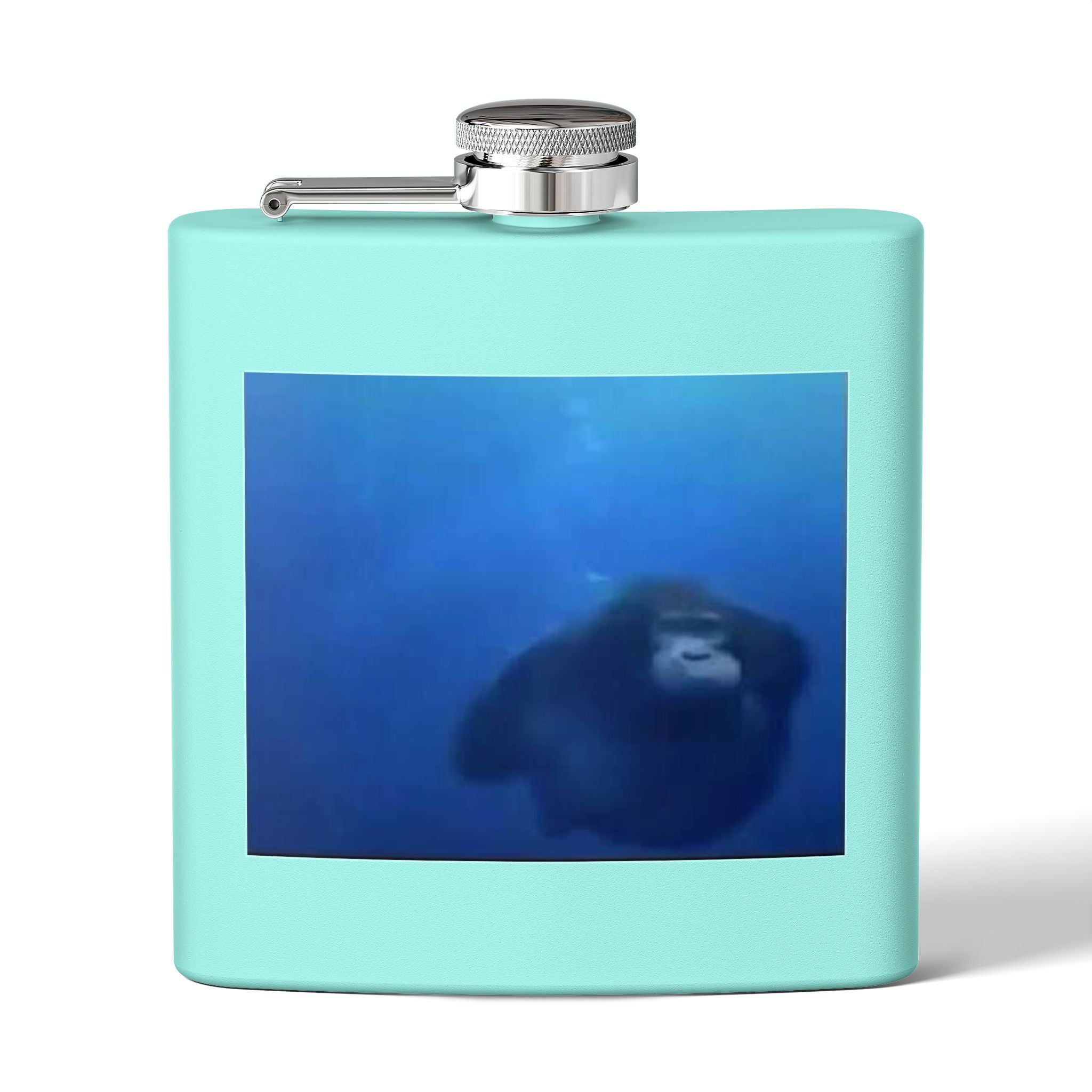 Flask — Blue Sea Otter Photo 6oz Stainless Steel Hip Flask