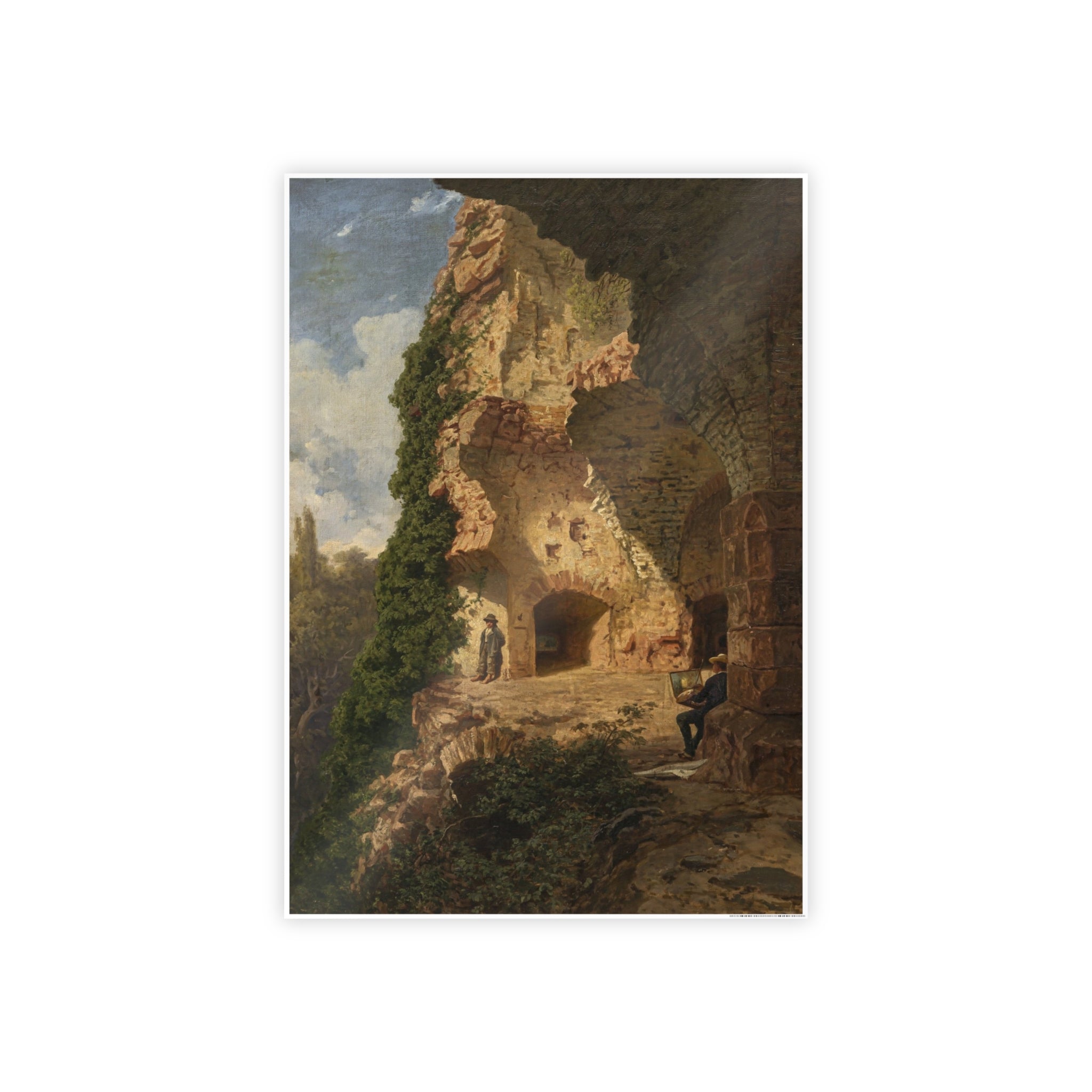 Painter in Landscape of Ruins (1878), by Eduard Tenner (Gloss)