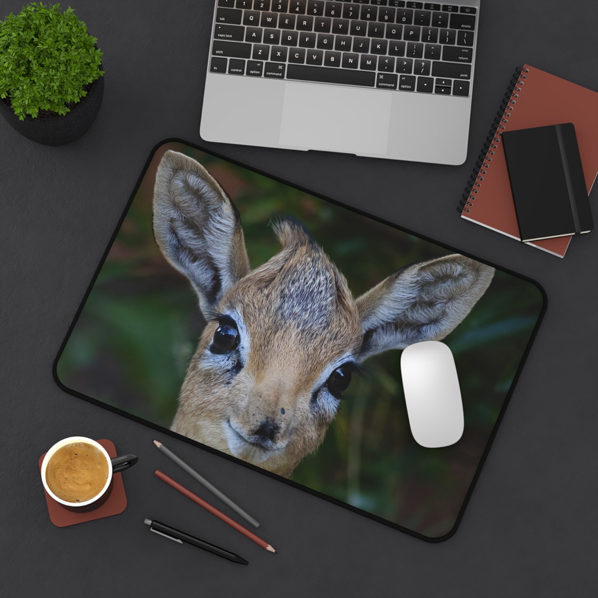 Cute Dik-Dik Deer Desk Mat – Animal Lover Mouse Pad for Office & Gaming