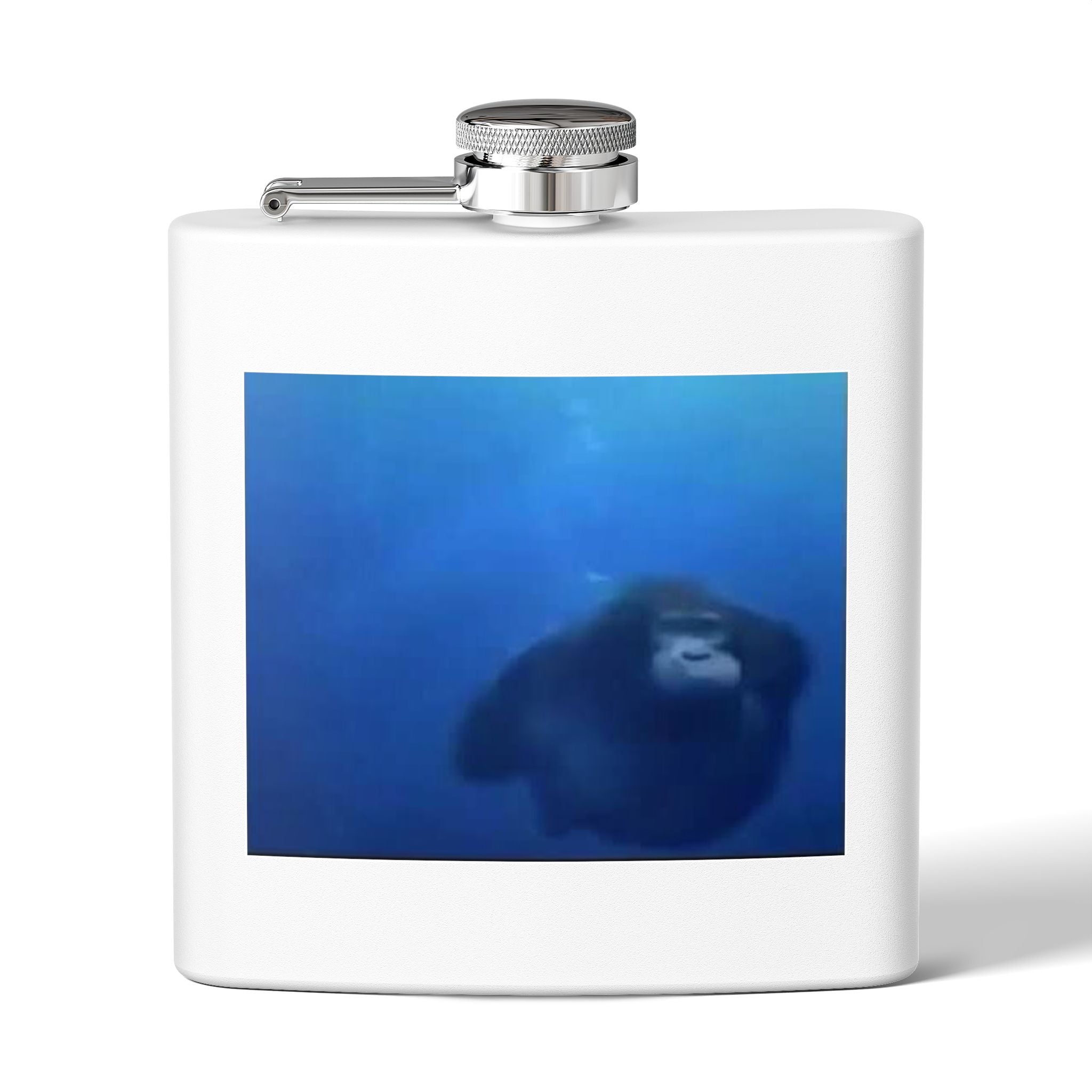 Flask — Blue Sea Otter Photo 6oz Stainless Steel Hip Flask
