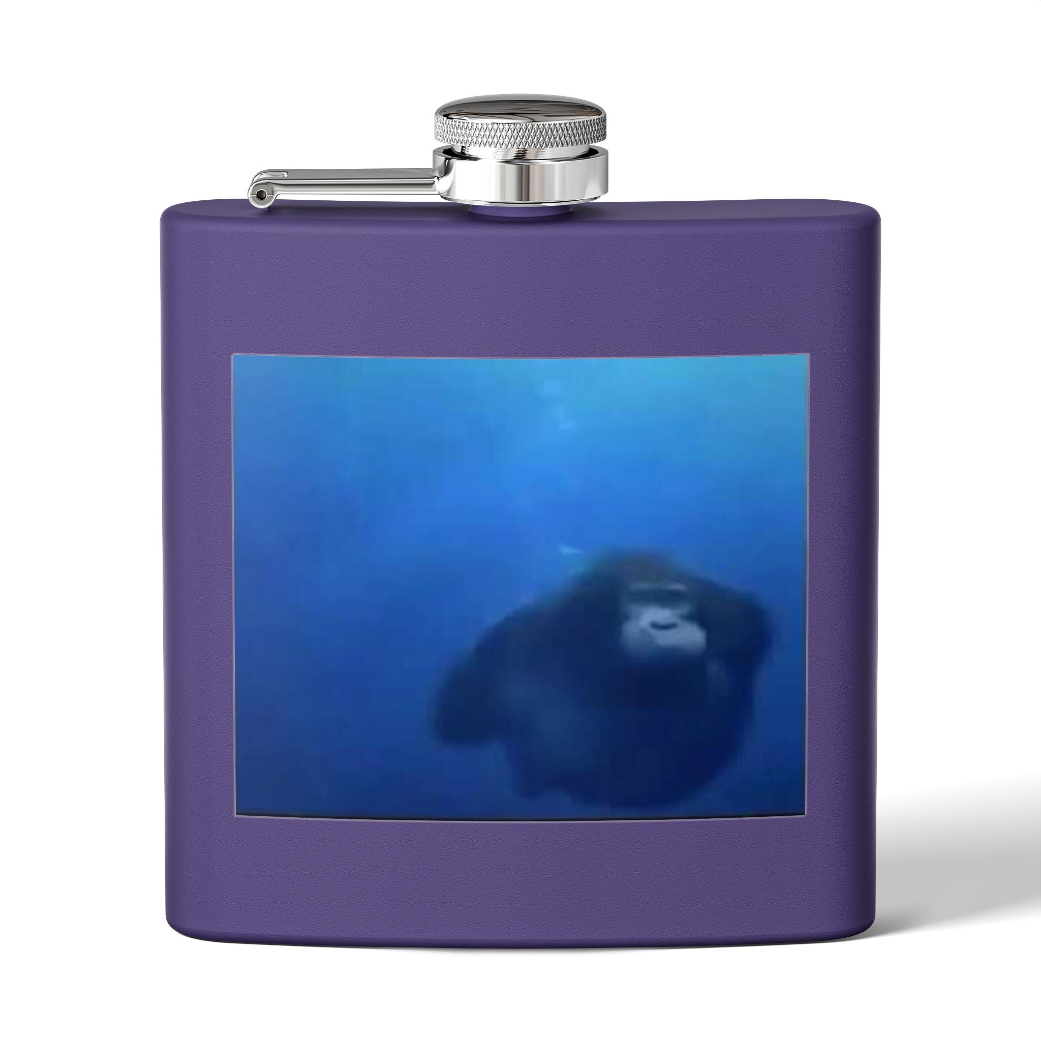 Flask — Blue Sea Otter Photo 6oz Stainless Steel Hip Flask