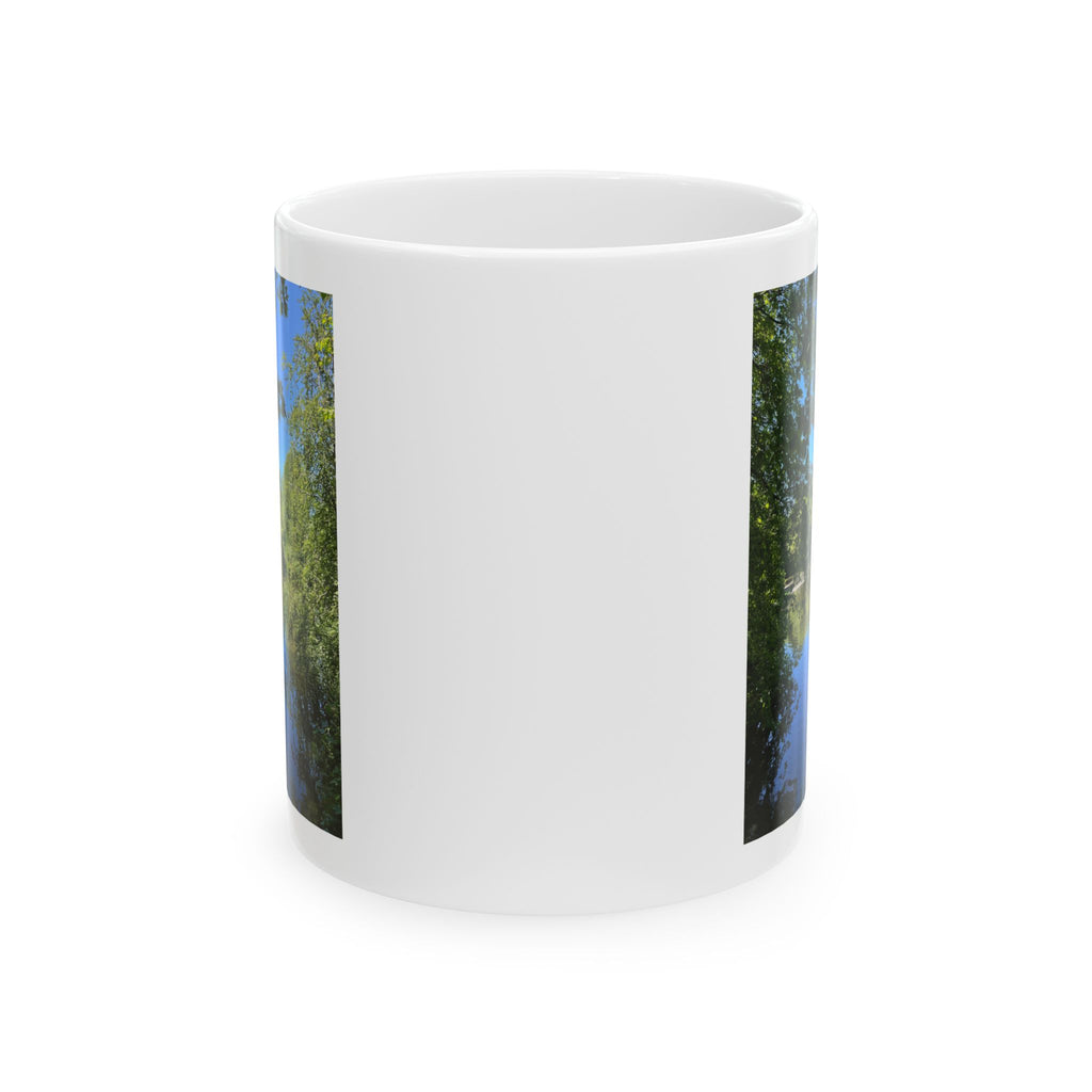 Scenic Riverbank Photo Ceramic Mug – Nature Landscape Coffee Cup (11oz, 15oz)